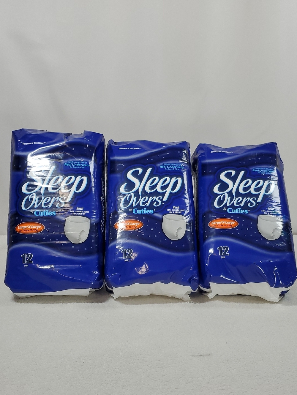 Set Of 3 Packs Sleepovers Youth Pants, Large/X-Large, 12 Count Each